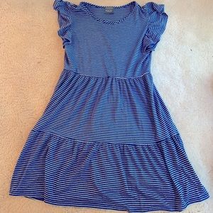 Blue and White Striped Dress